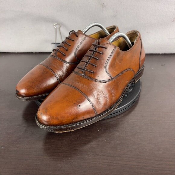 Bragano by Cole Haan Cap Toe Oxford Dress Shoes Brown Leather ITALY Size 11